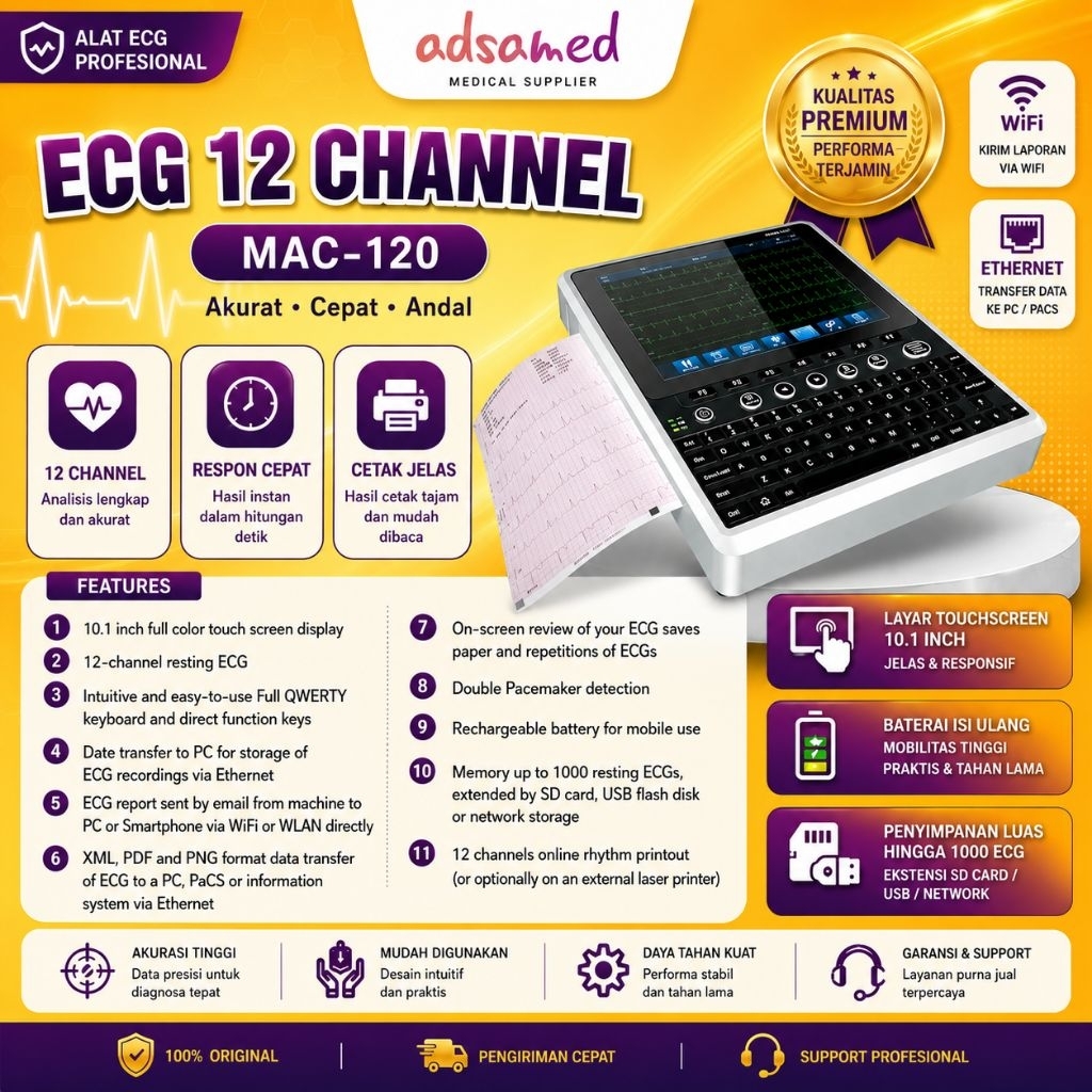 ECG 12 CHANNEL MAC-120 - EKG 12 CHANNEL TOUCHSCREEN
