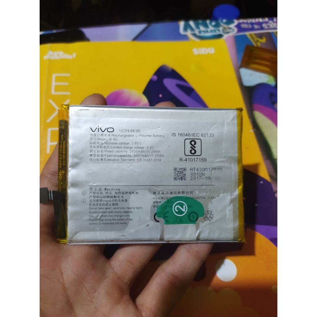Baterai Vivo V5 Lite Original Cabutan Second