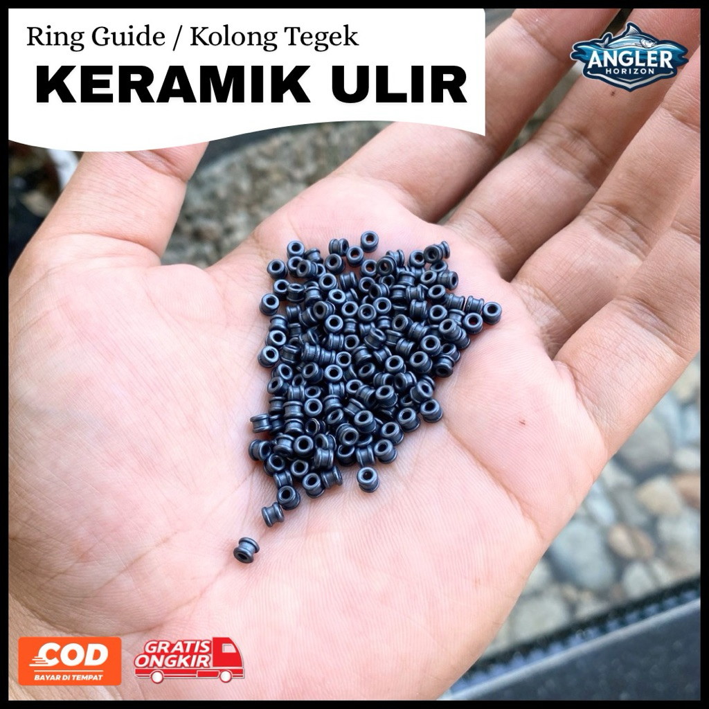 Ring Keramik Ulir No. 3 , 4 / Ring Guide Keramik Tegek / Kolong Keramik Joran Tegek Ulir