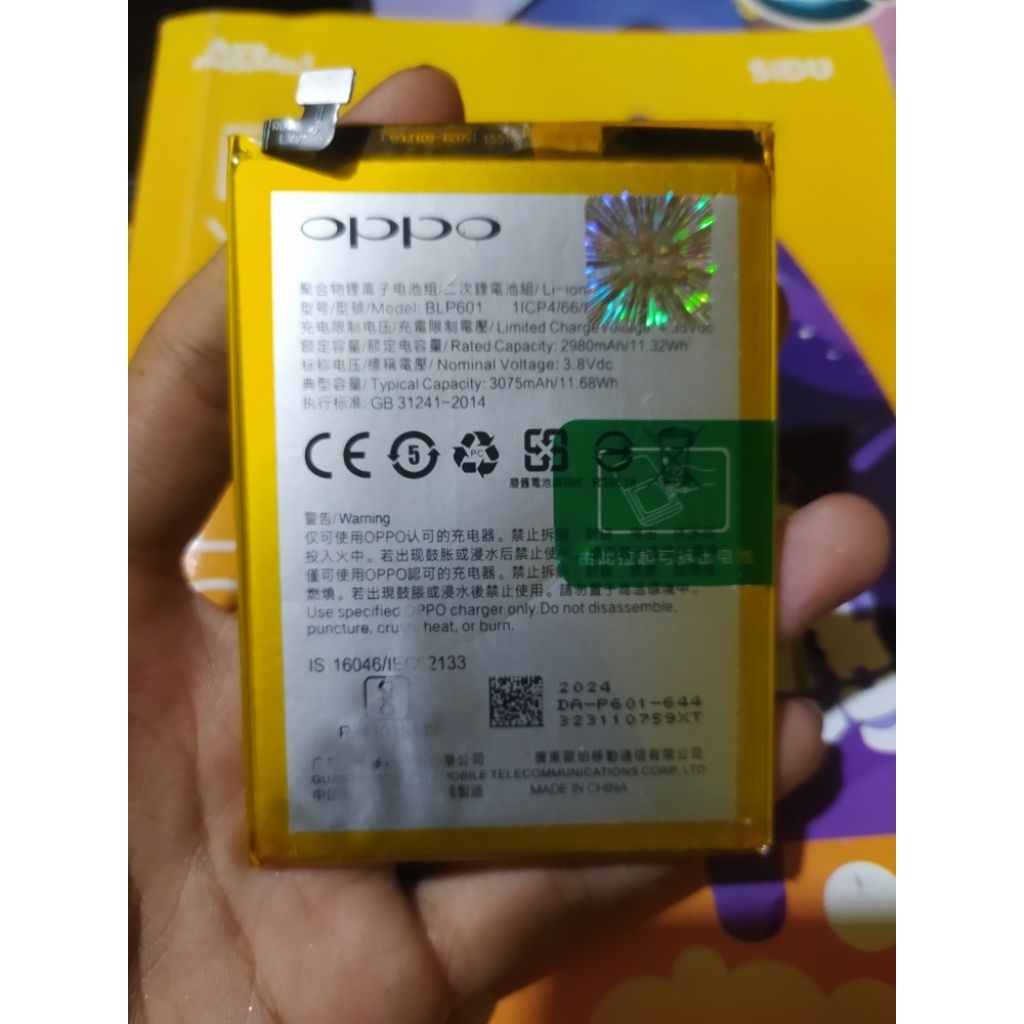 Baterai Oppo F1s Original Cabutan