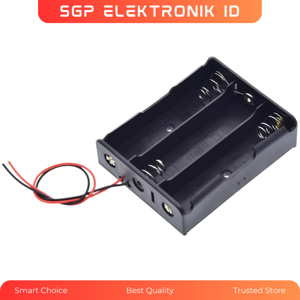 Holder BATERAI 18650 3 Slot Tempat Kotak Box Dudukan Baterai 18650 LI-ION Lithium 3.7V Holder Batera