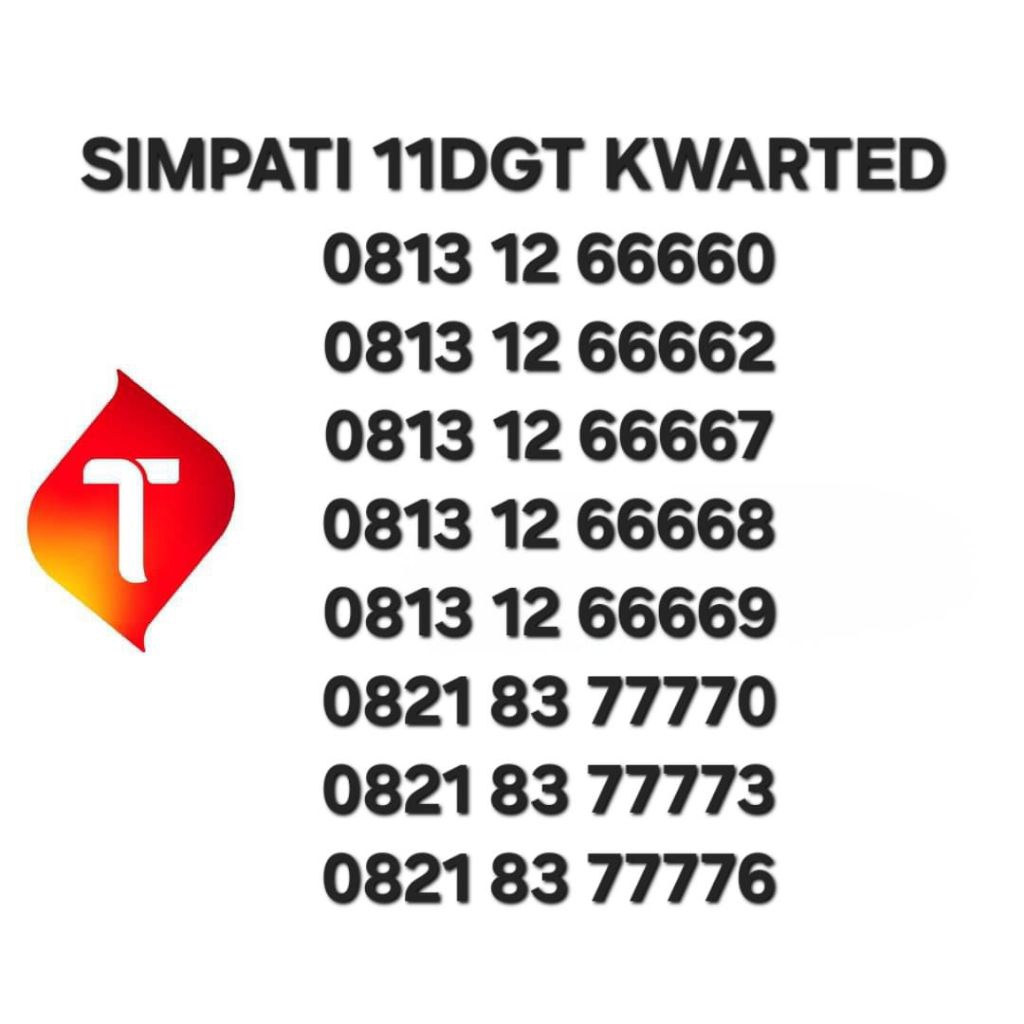 KARTU PERDANA CANTIK SIMPATI 11 DIGIT KWARTED 3333 6666 & 7777 RAPIH - 0813 12 6666X - 0821 83 7777X