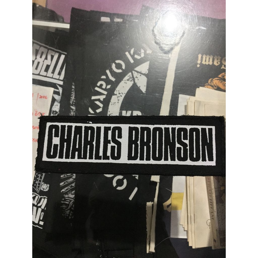 LONG-PATCH/EMBLEM-BAND-CHARLES-BRONSON/POWERVIOLENCE/TRASHCORE