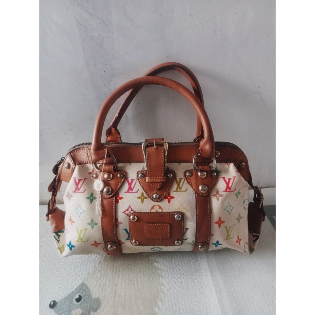 Louis Vuitton three colours monogram handle bag tas