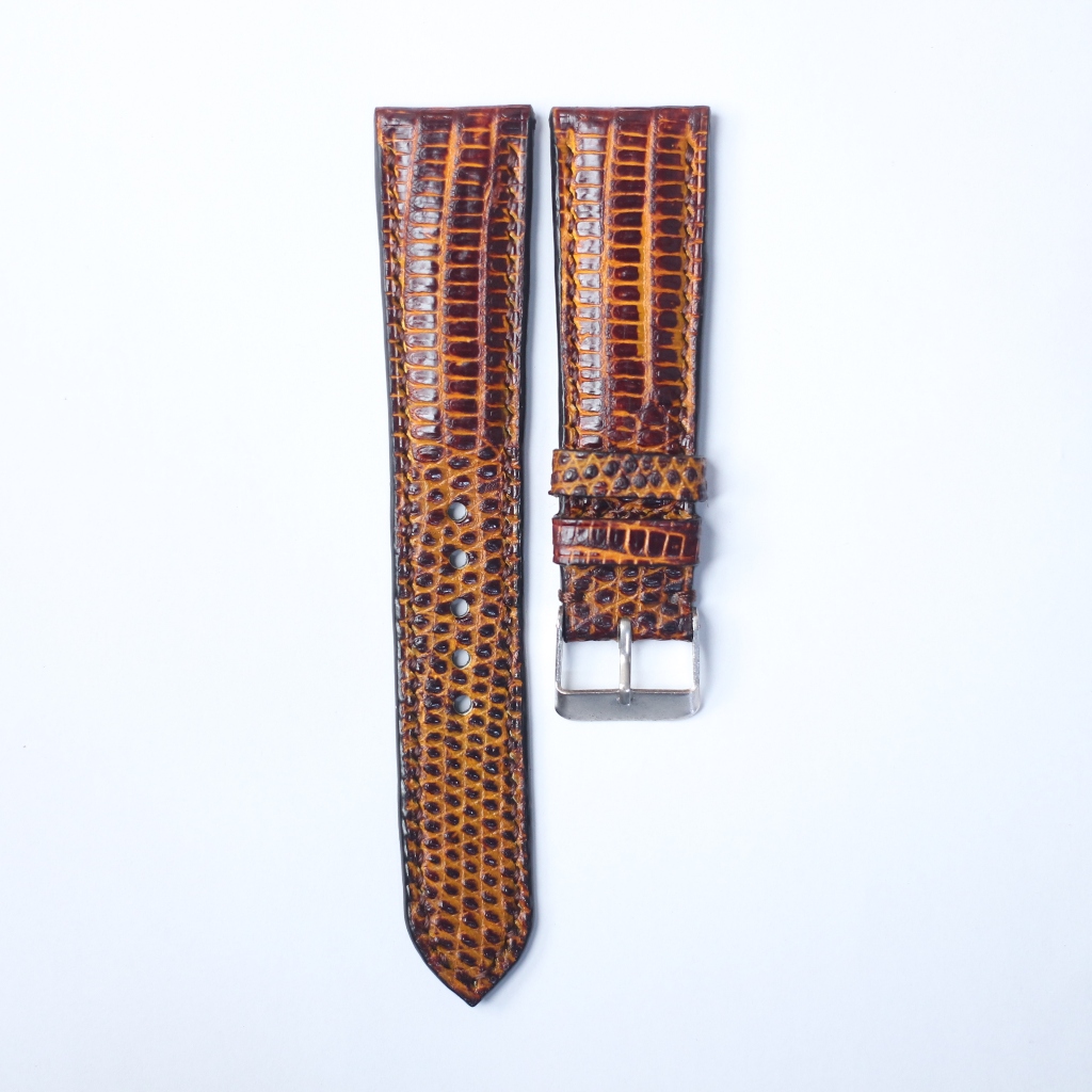 SS Strap Tali Jam Tangan Kulit Biawak Asli - Honey Custom Size 18mm 20mm 22mm
