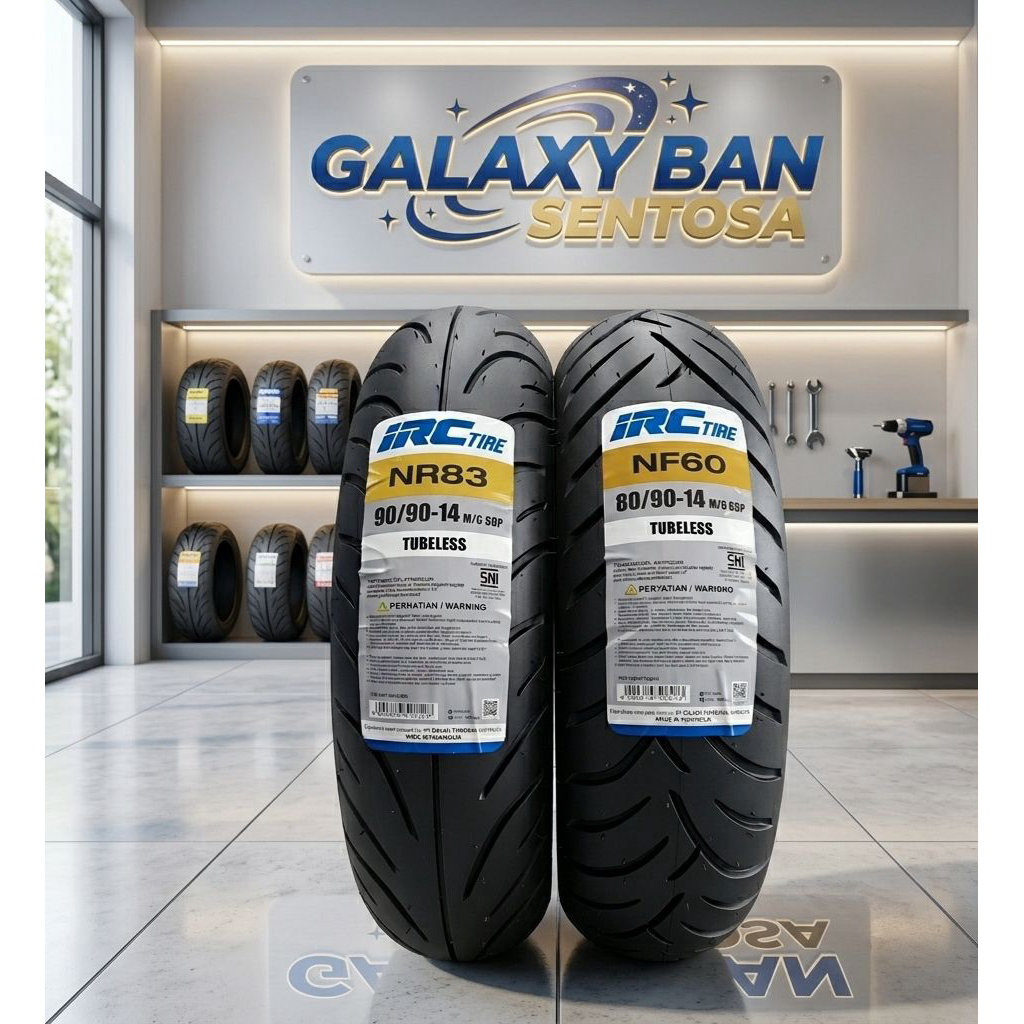 Paket Ban Motor IRC 80/90-14 NF66 & 90/90-14 NR83 Tubeless