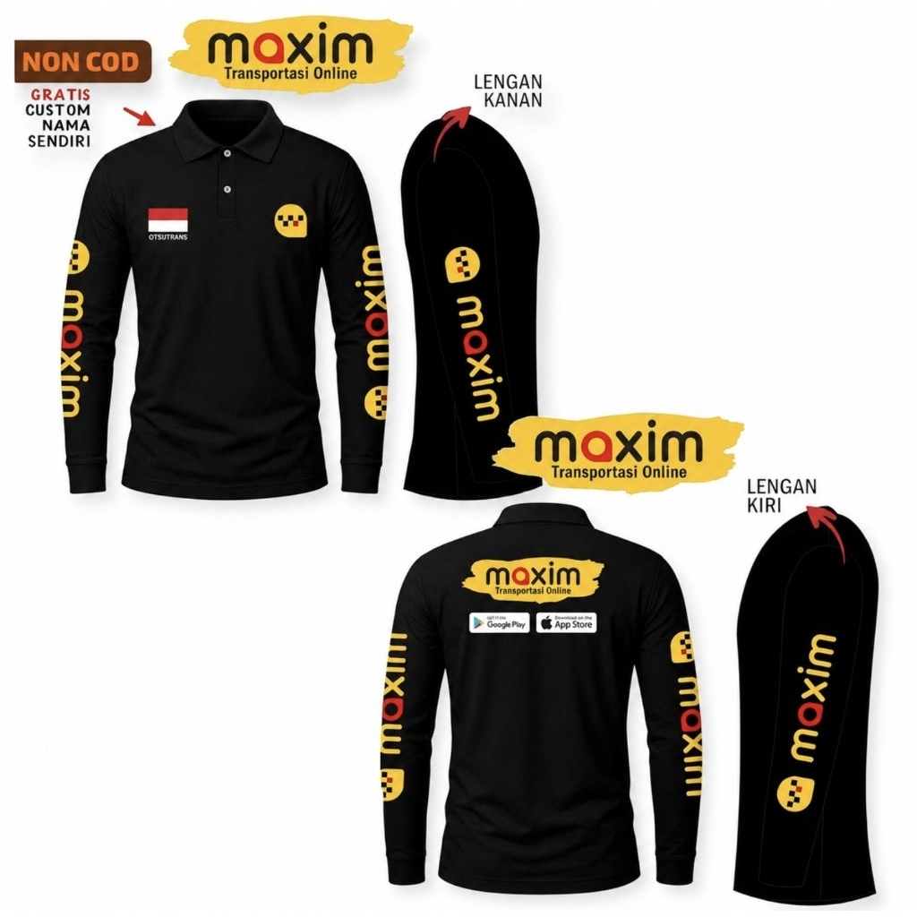 KAOS POLO TSHIRT MAXIM FULL baju driver