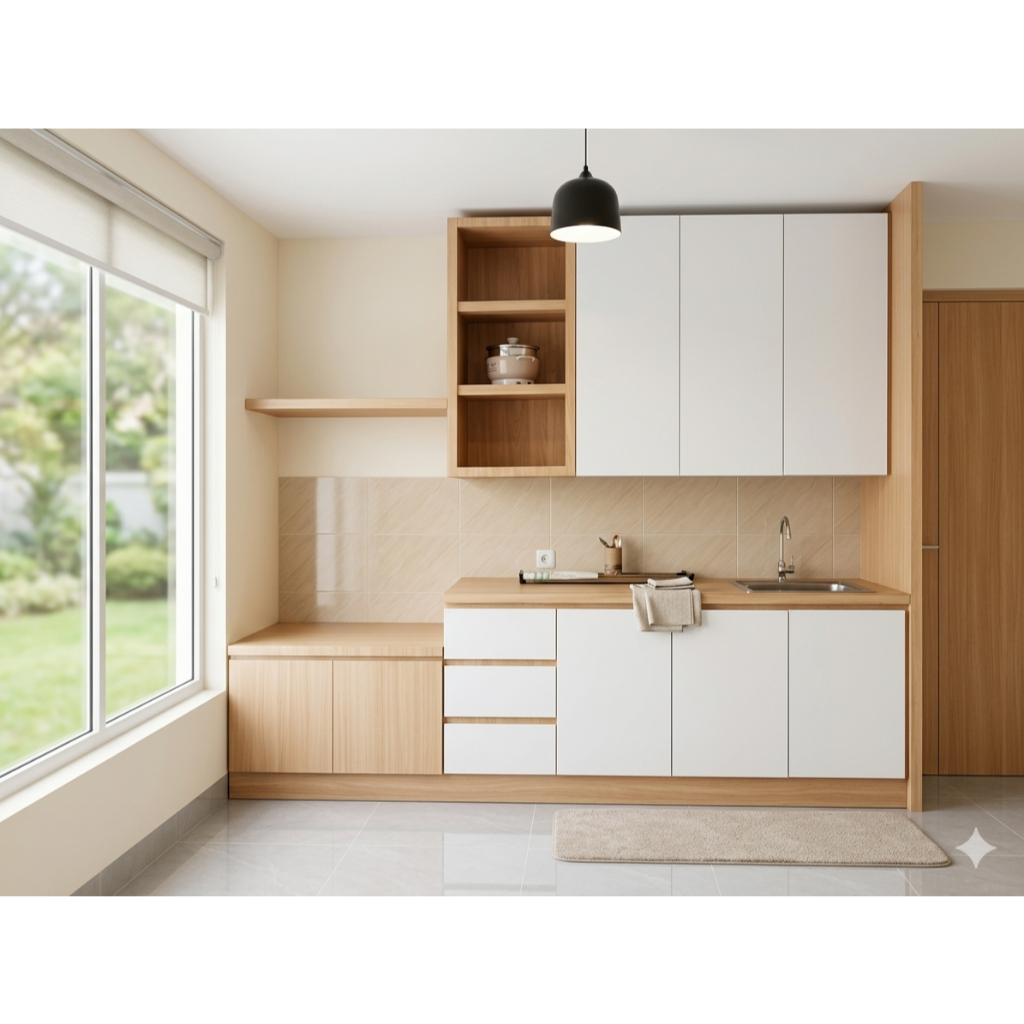 Kitchen Set Bekas Lengkap + Bonus Kabinet Atas Tambahan | 2 Set Furniture Dapur