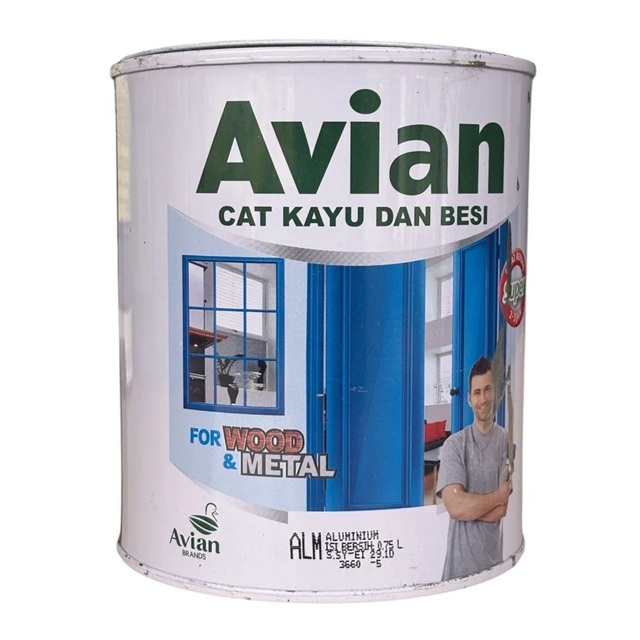 CAT ALUMINUM/CAT BESI/CAT MINYAK AVIAN WARNA SILVER PERAK/CHROME FINISH (0,75 LITER)