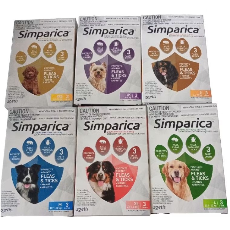 SIMPARICA obat kutu dan gatal2 anjing tablet