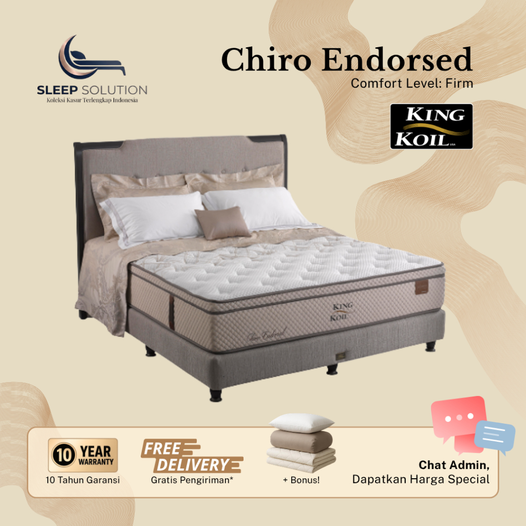 KING KOIL CHIRO ENDORSED I Kasur Spring Bed | Matras Premium | 100x200, 120x200, 160x200, 180x200, 2