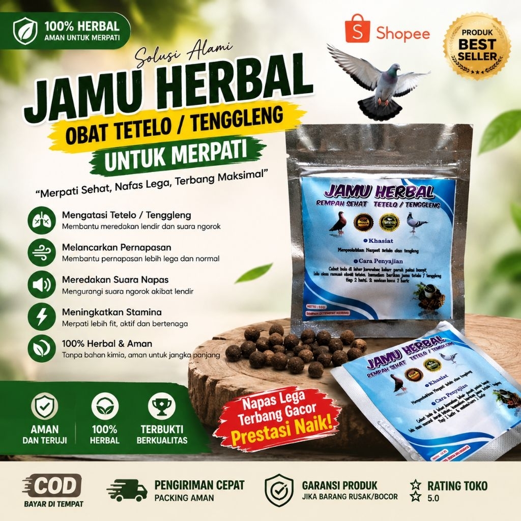 Jamu Merpati Tetelo Tengkleng | Vitamin Herbal Burung Dara | Solusi Atasi Saraf & Lumpuh
