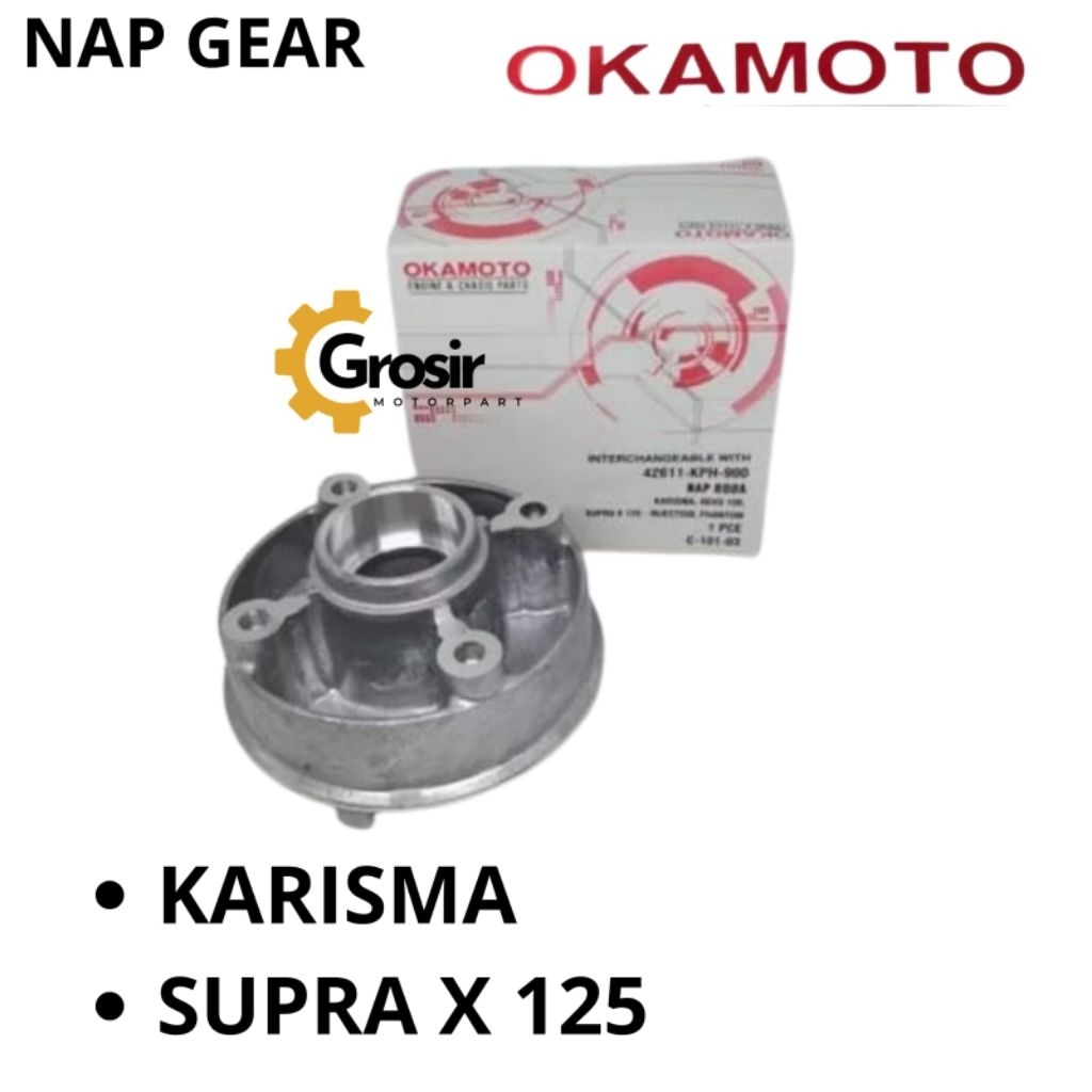 Nap Gear (Okamoto) KARISMA/FITNEW/SUPRA X 125/REVO LAMA gir nap roda dudukan gear OKAMOTO