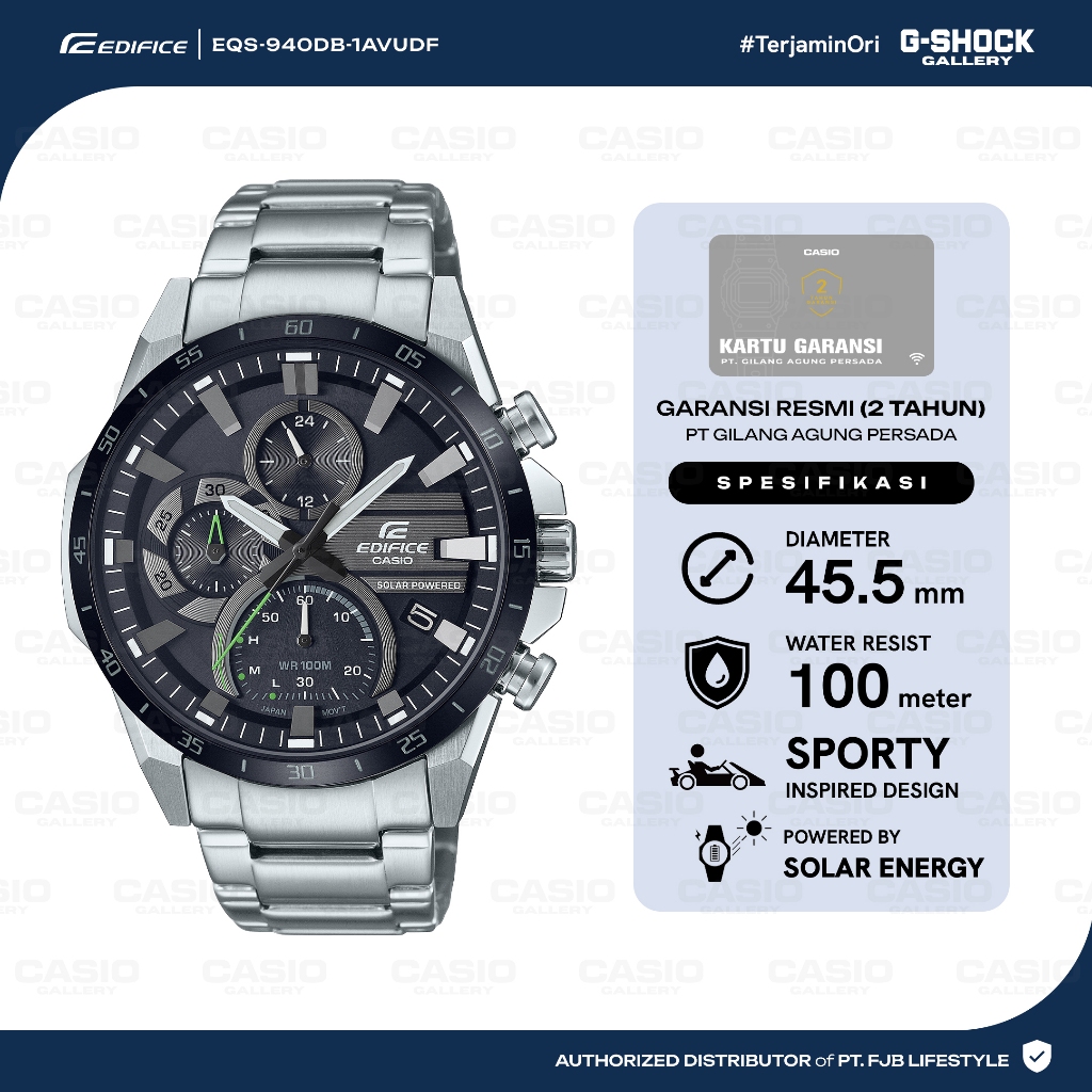 Casio Edifice Jam Tangan Original EQS-940DB-1AVUDF