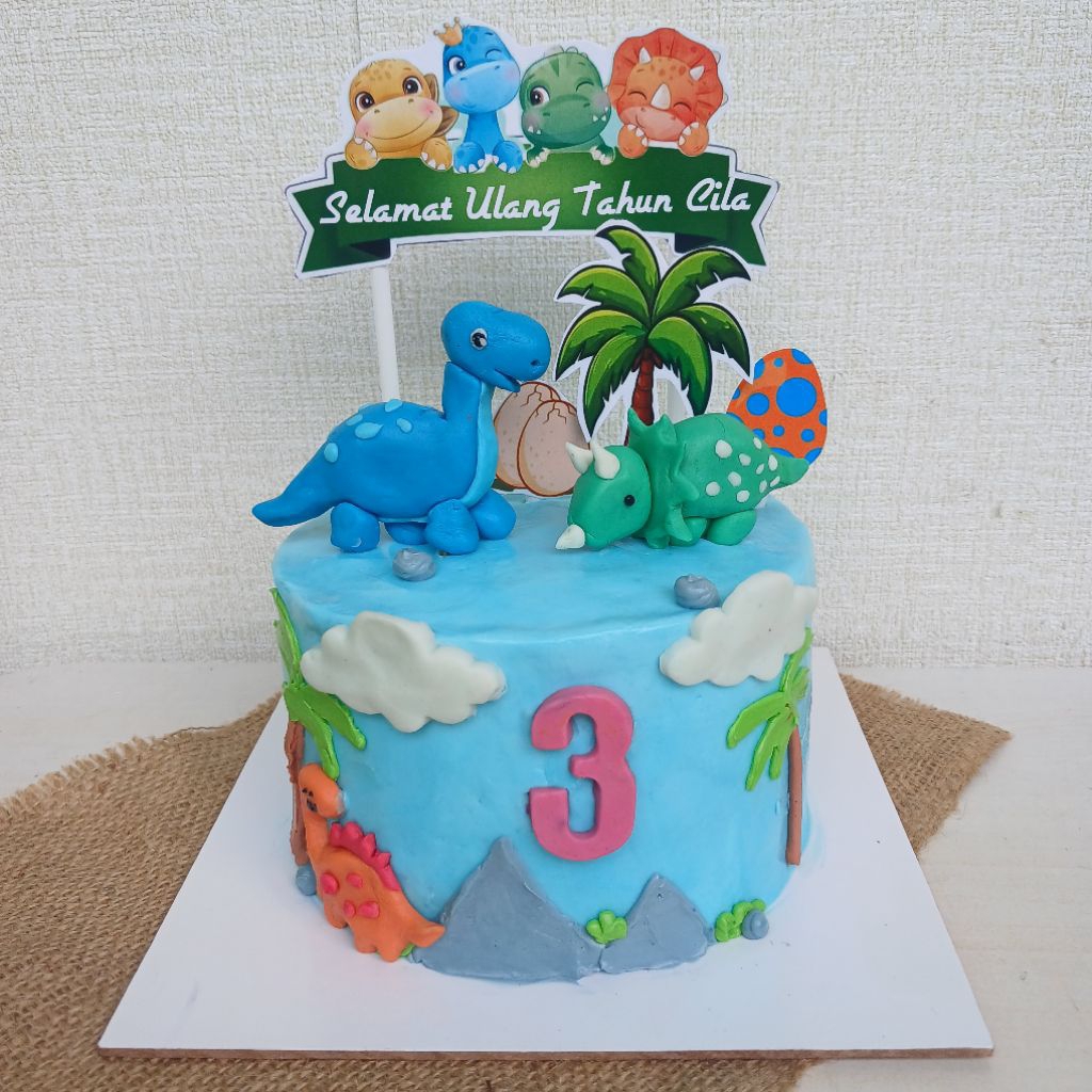 Cake Dinosaurus Fondant | Custom Cake Bandung | Tyaracakery