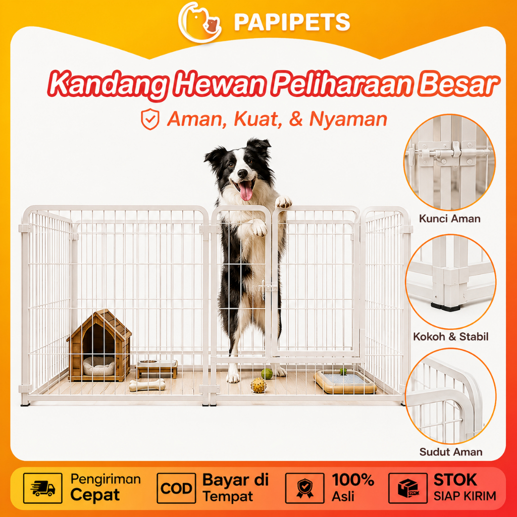 PAPIPETS Kandang Anjing Diy Kandang Kucing Besar Pagar Anjing Rumah Anjing Besar Outdoor Kandang Anj