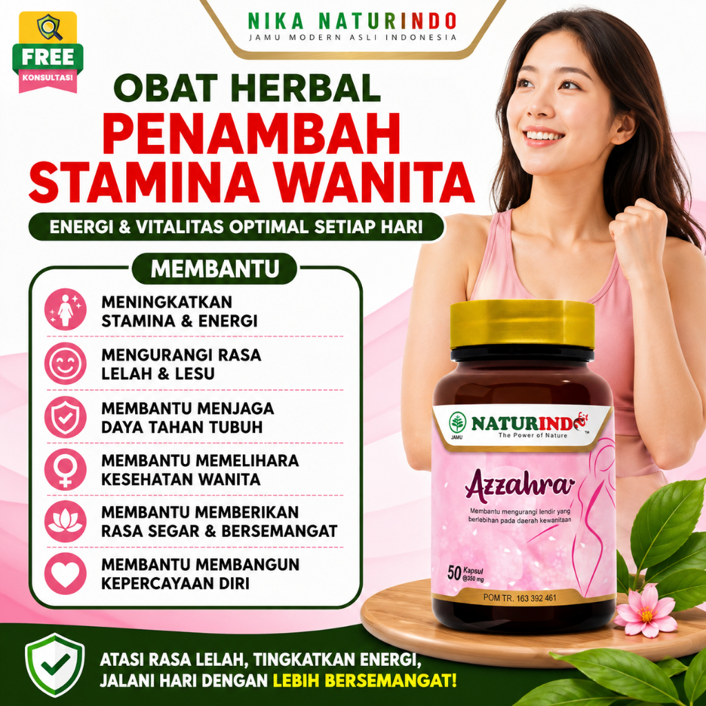 Obat Herbal Stamina Wanita Suplemen Vitalitas Wanita Dewasa Penambah Energi Tubuh NATURINDO
