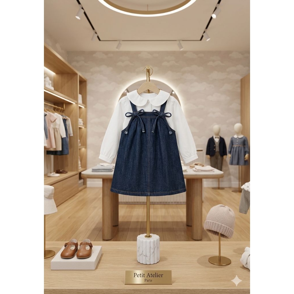 (COD) 3-9 Tahun Overall Jeans Premium// Dress Anak Keren // Baju anak perempuan// Kado Ulang Tahun