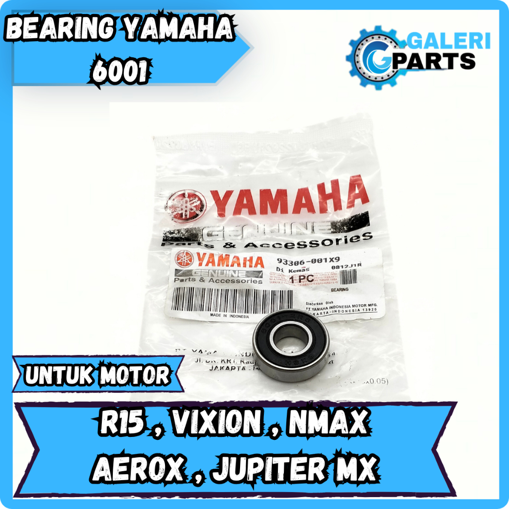 BEARING RASIO YAMAHA 6001 R15 VIXION NMAX AEROX JUPITER MX LAHAR RODA BELAKANG KUALITAS ASLI ORI YGP