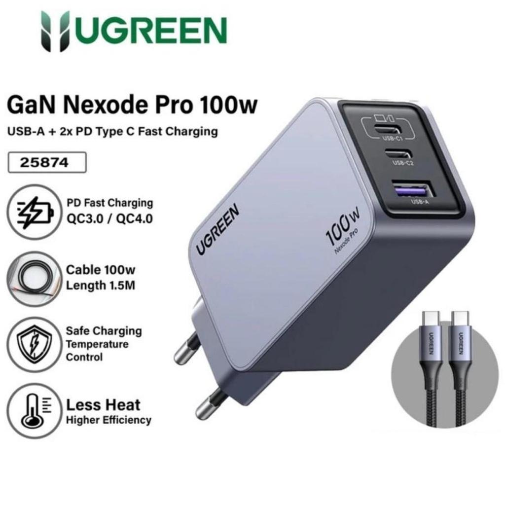 Charger Ugreen GaN Pro PD Type C Fast Charging 100W