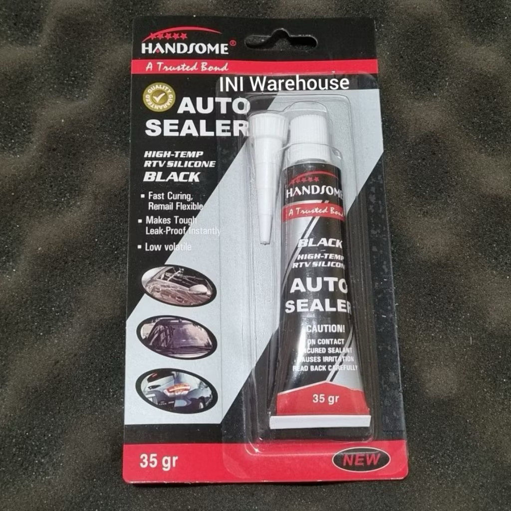 Lem AUTO SEALER HITAM HANDSOME/ Lem silicone hitam / lem bemper kaca mobil KECIL