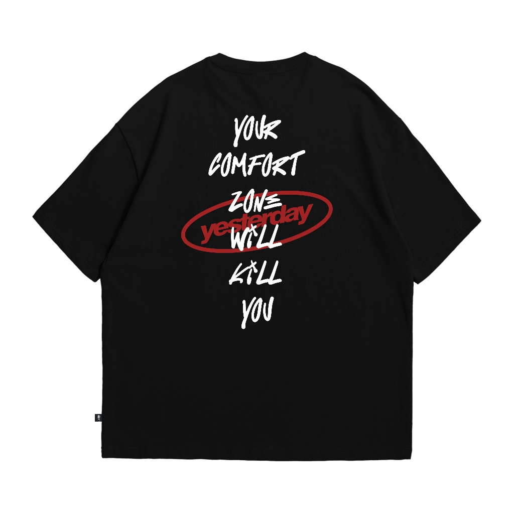 Yesterday – Baju Kaos Distro Pria Original Oversize 24s T-Shirt Pria Cowok Keren Hitam Zone