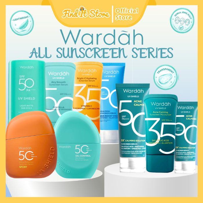 Wardah Sunscreen series UV A / UV B SPF 50 PA++++ blue light protection UV Shield Moisturizer SPF 35