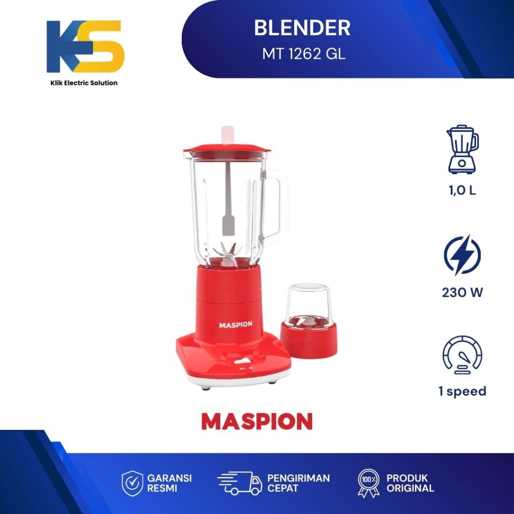 K.E.S - Maspion Blender MT-1262-GL / Blender Kaca Maspion