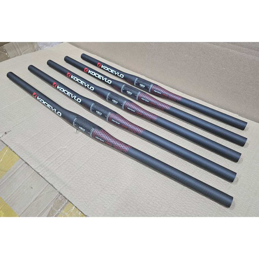 Stang MTB Sepeda Gunung KOCEVLO PRO TEAM (Flat) Full Carbon 620/660/680/700/720mm
