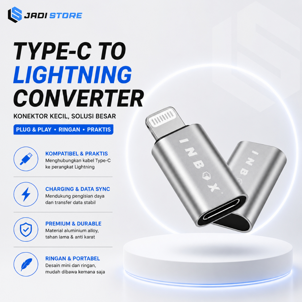 Type C to Lightning Converter Type C to Lightning Pendek Type C to Lightning Adapter Kabel Type C to