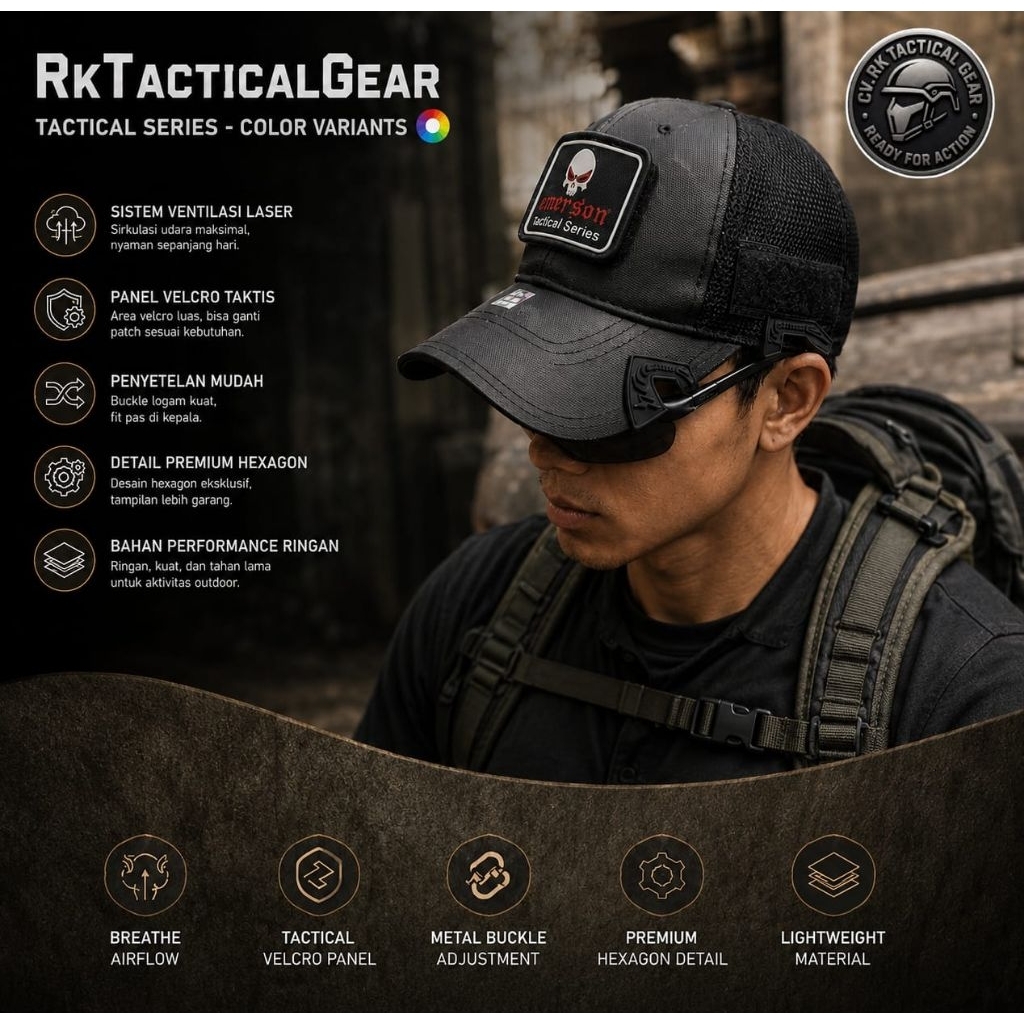 [ORIGINAL RK TACTICAL GEAR] Topi Lapangan Pamen Pati TNI POLRI - Topi Outdoor Tactical MCB Multicam 