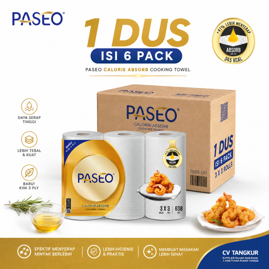 [1 DUS] Paseo Tisu Dapur Kitchen Towel 3 Roll