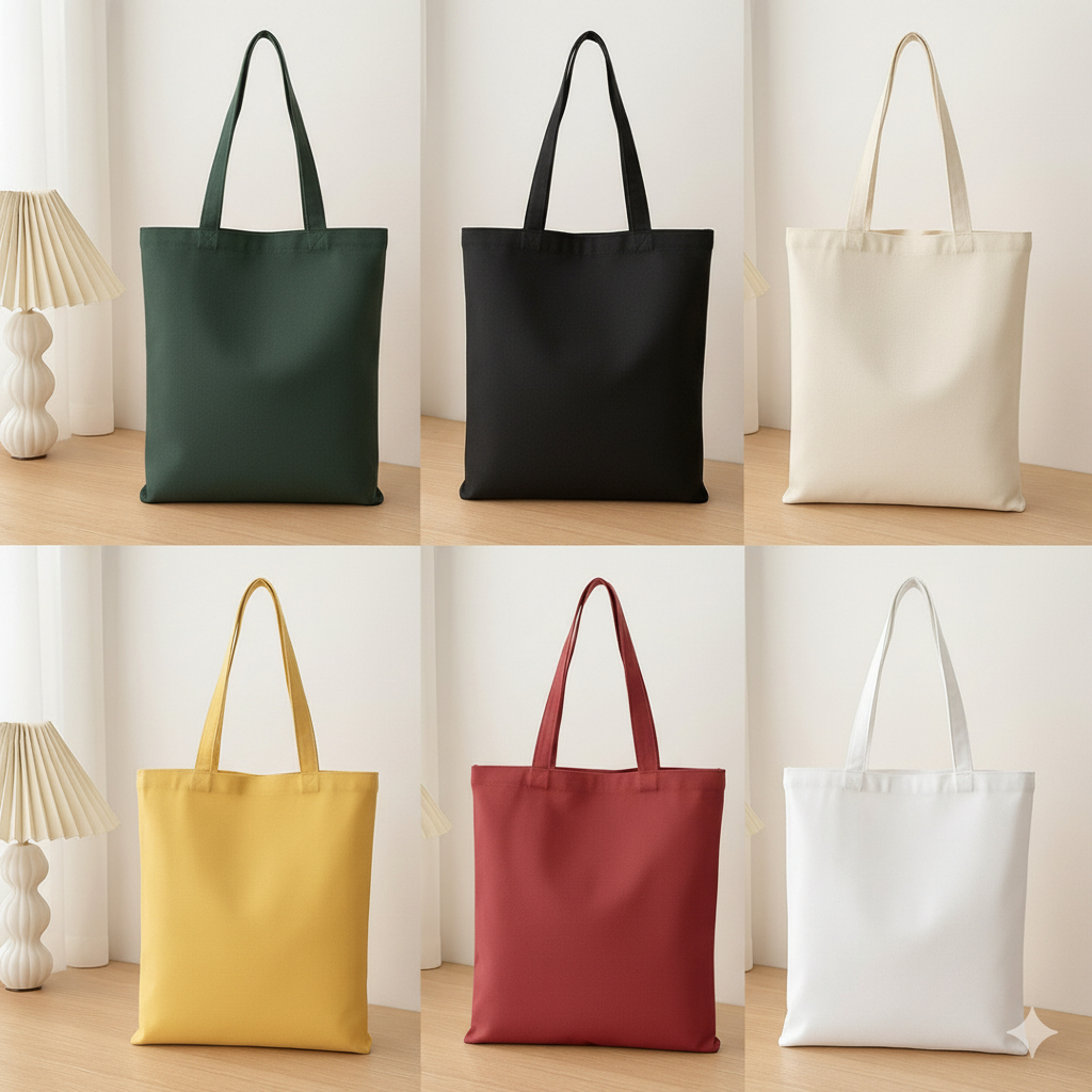 (3pcs) Tas Kanvas Polos / Totebag Kanvas Polos / Tas Belanja Kanvas / Kain Goodie Bag Kanvas I AO01-