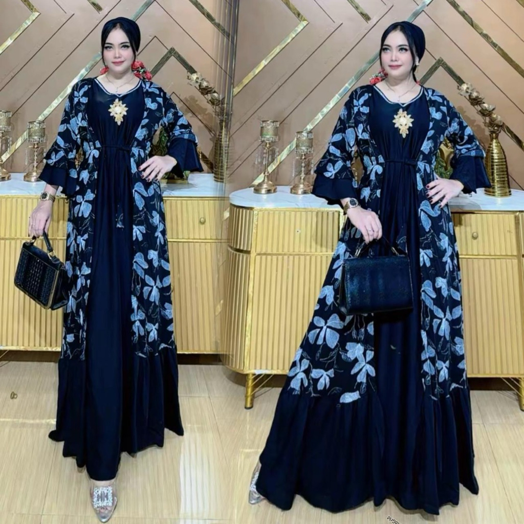 Gamis raisya by  riby cantik dan elegan fuul rumbai terbaru dada sworoski bahan beludru velvet