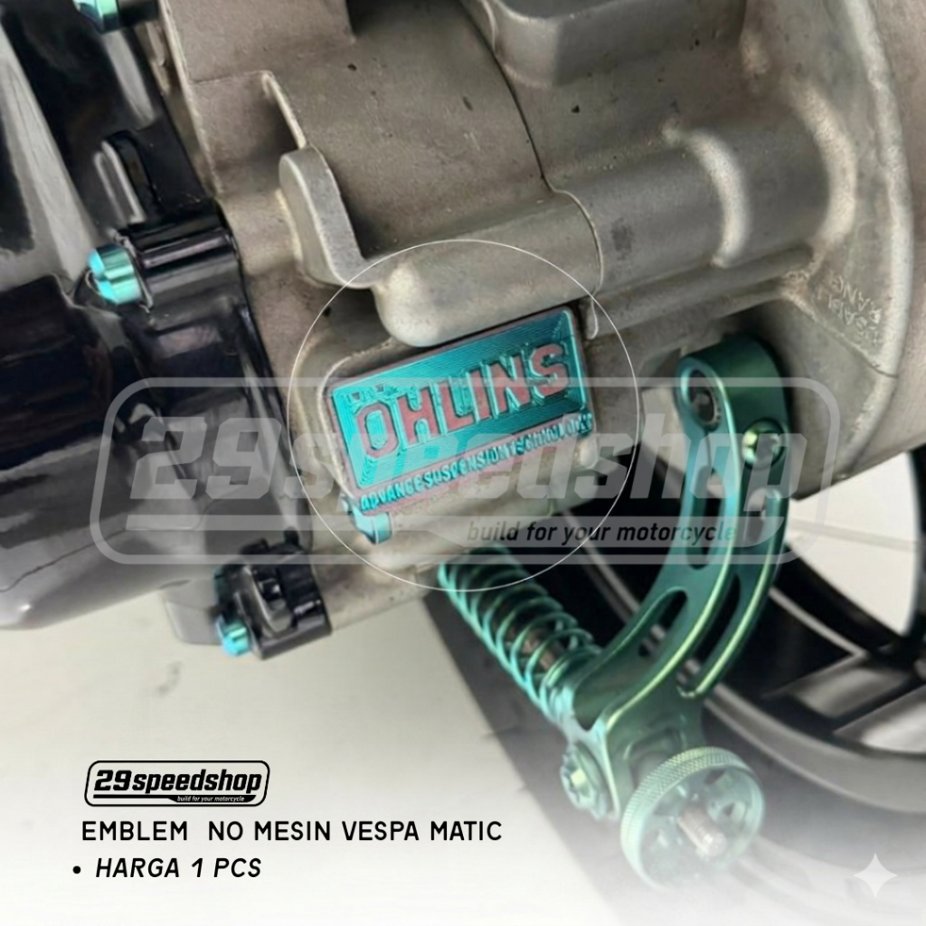 EMBLEM TITANIUM PENUTUP NOMOR RANGKA VESPA MATIC