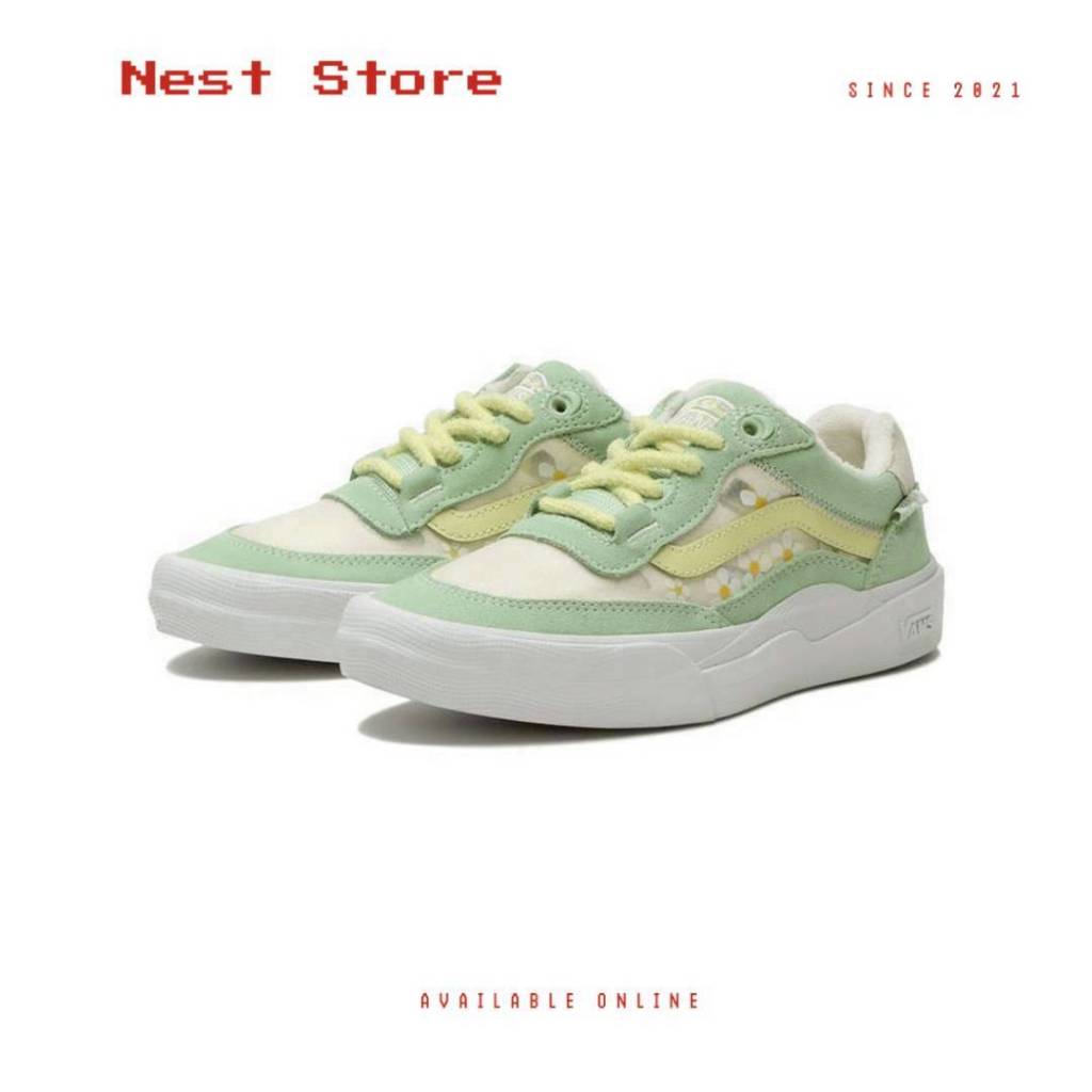 Sepatu Sneaker Wanita Wayvee x Brighton Zeuner - Pastel Green Daisy