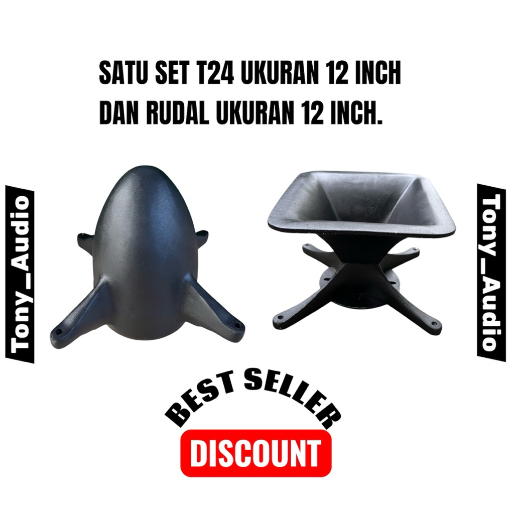 Star HORN T24 +RUDAL (phaseplug) DIRAL/COR ALMUNIUM UNTUK SPEAKER 12 IN