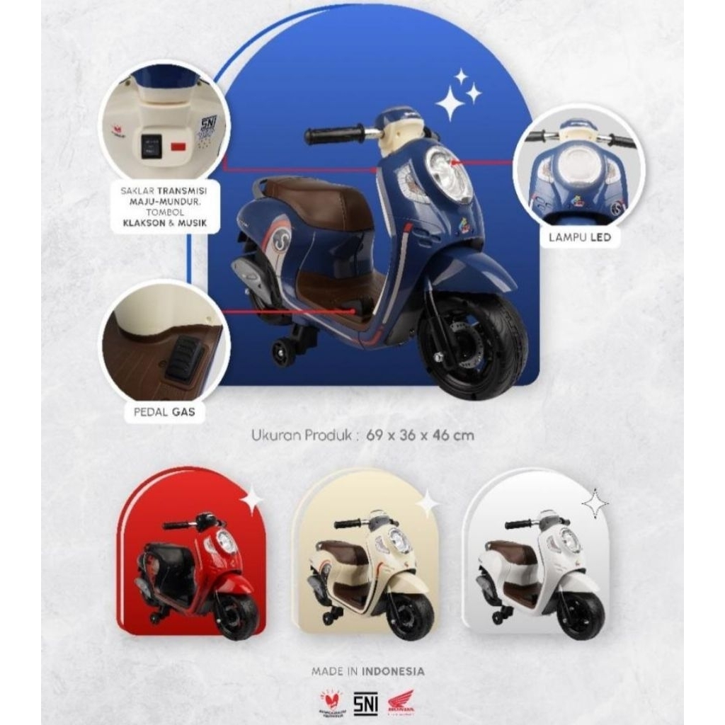 Motor Aki K611C- Honda Scoopy Mini