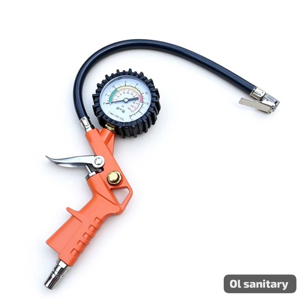 Tire Inflation Gun Meter Kompresor Alat Pengisi Pengukur Tekanan Angin Ban