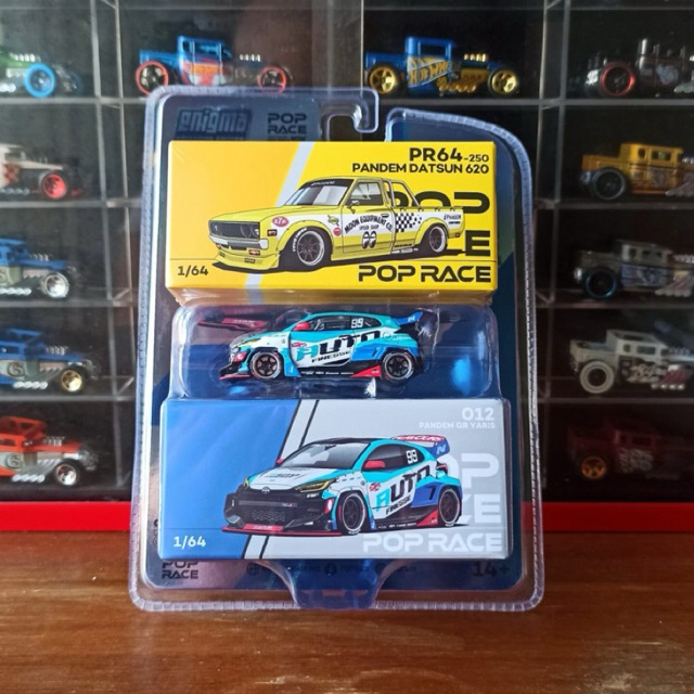 Pop Race Paket Set 2 Pcs Pandem Datsun 620 MOONEYES + Pandem GR Yaris AUTO FINESSE BNIB SEGEL Toy Di