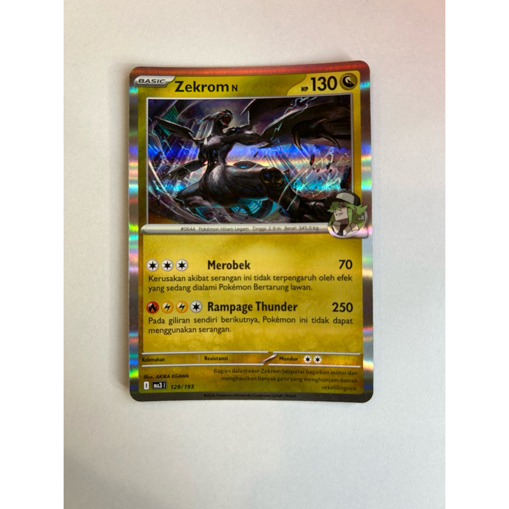 Zekrom Holo - Kartu pokemon indonesia original