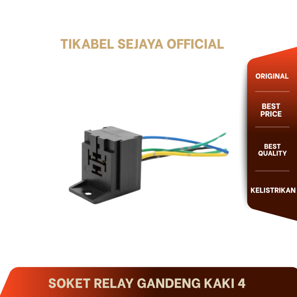 SOKET RELAY KABEL GANDENG 4 KAKI | SOKET RELAY KLAKSON & LAMPU GANDENG / SUSUN / DUDUK / BANGKU