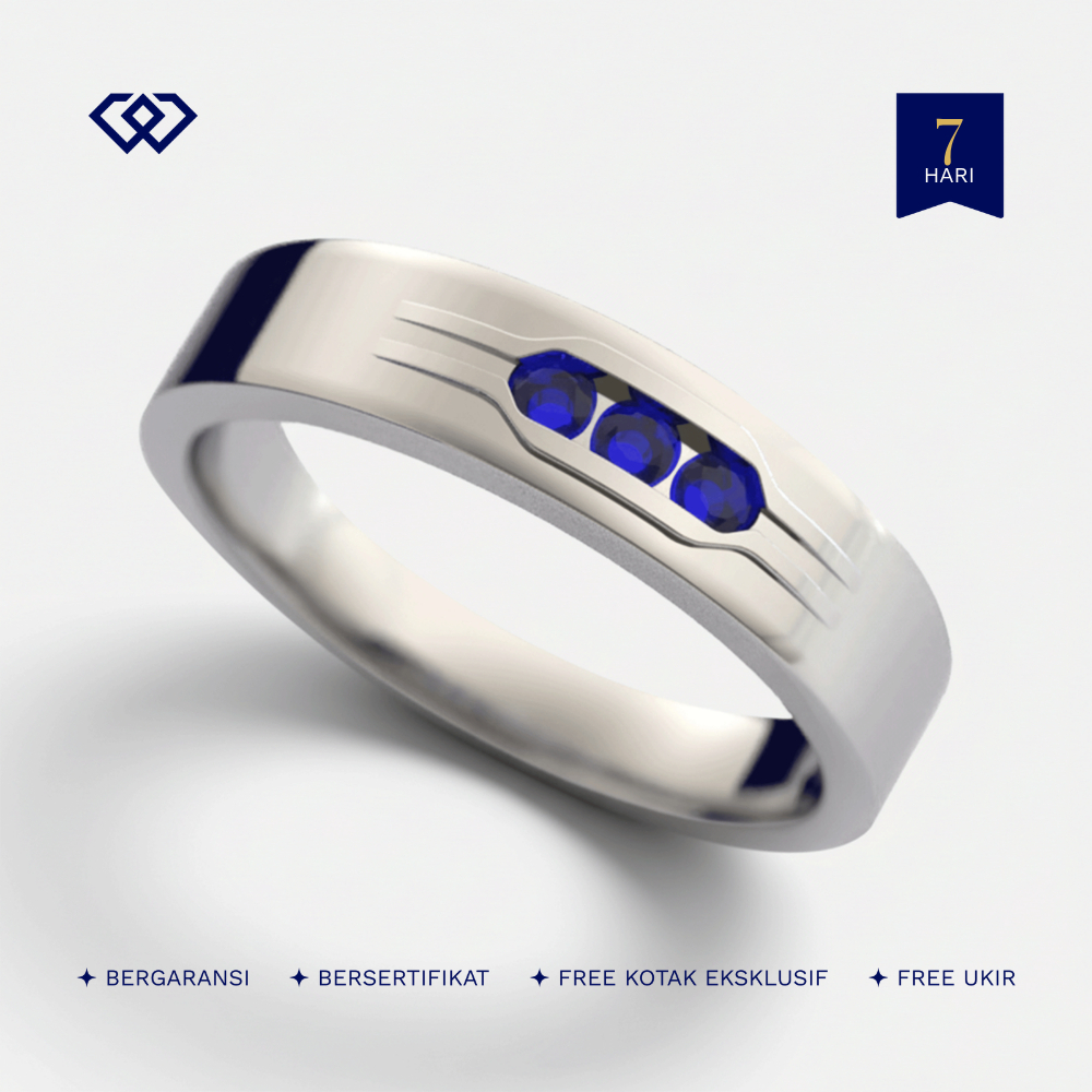 Winata Jewelry Cincin Cowok Tunangan Lamaran Perak Rhodium