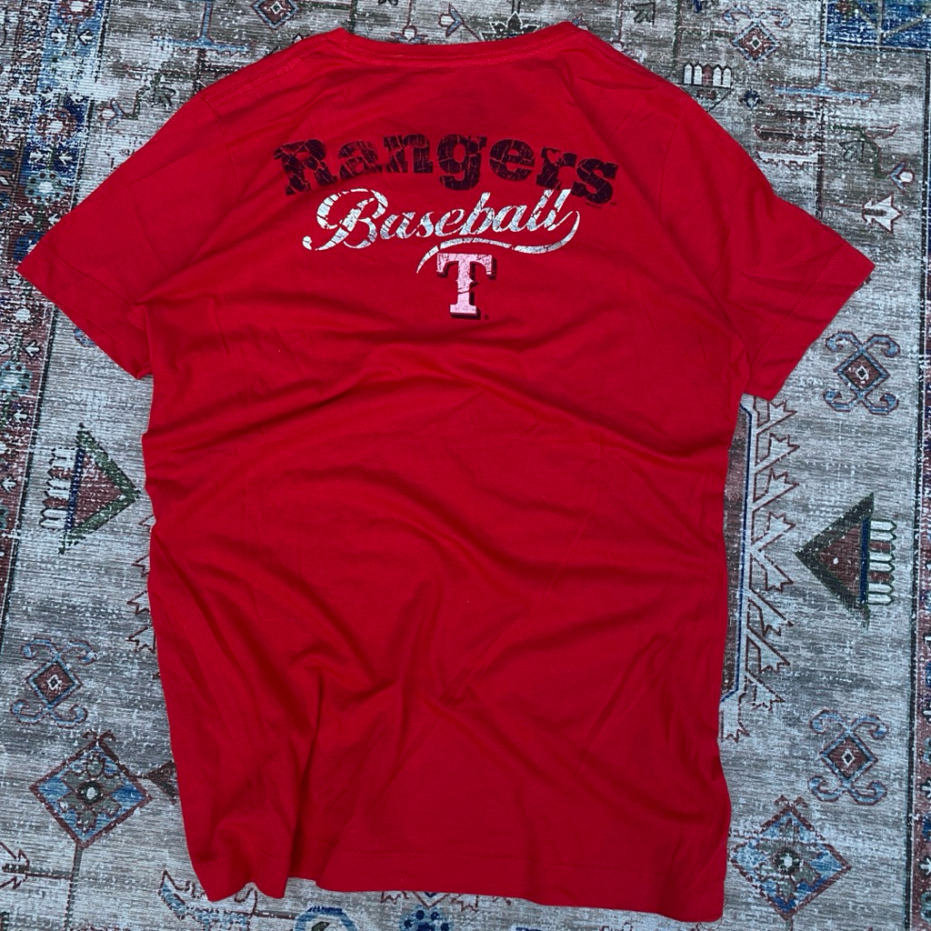 T-shirt kaos nike rangers baseball red y2k vintage streetwear skena second