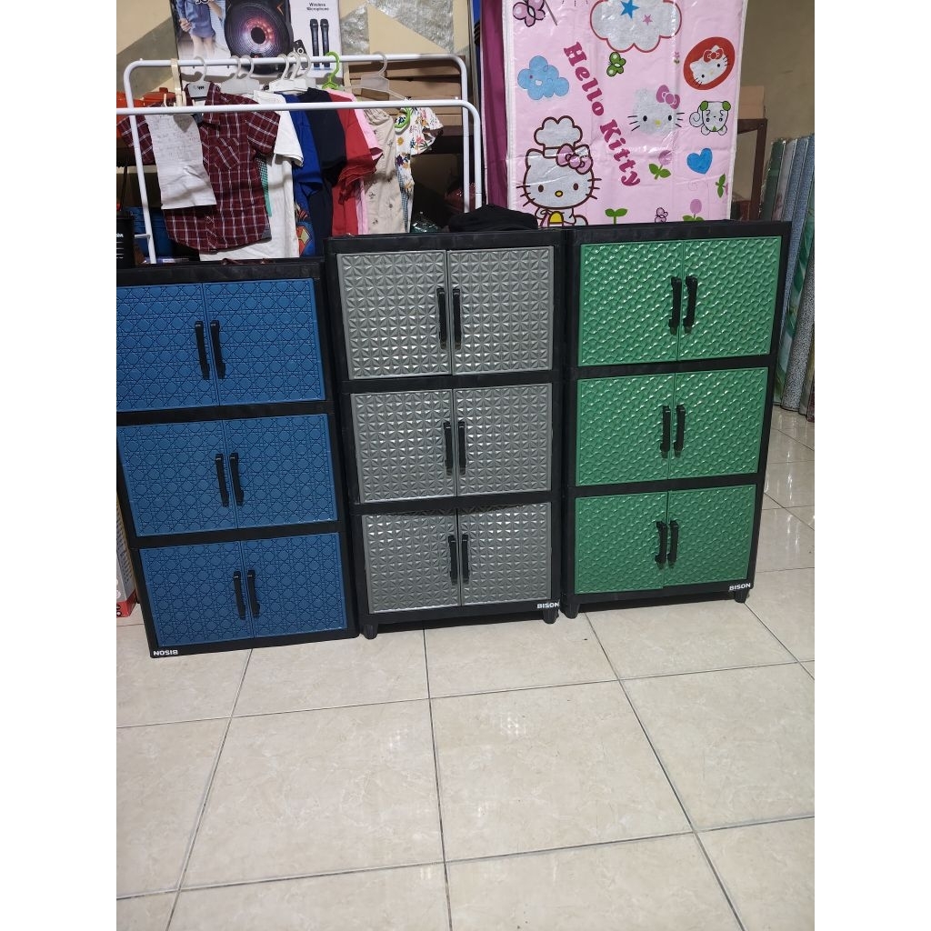 Lemari Bison 3 susun mini ukuran 48*30*90 cm