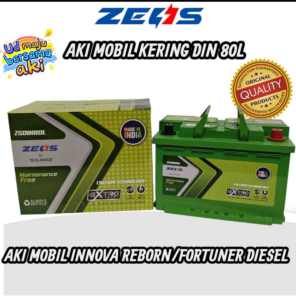 Aki mobil Innova reborn diesel 58024 DIN 80L ZEUS aki kering innova reborn DIN 80L AKI MOBIL BMW,VOL
