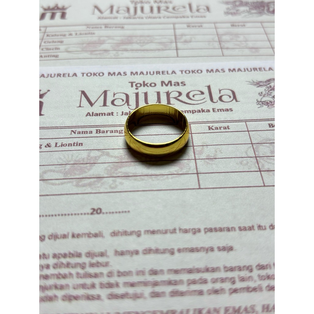 Cincin Emas muda polos kekinian lapis anti karat dan anti luntur 3 gram