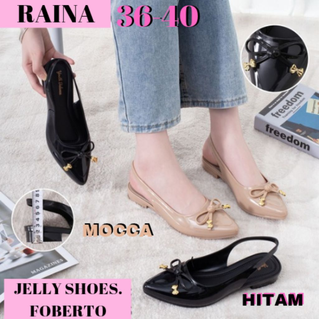 (COD)SPATU SEPATU JELLY JELLYSHOES PANSUS MULE TALI GLOSSY PITA CEWE CEWEK WANITA IMPOR IMPORT KOREA