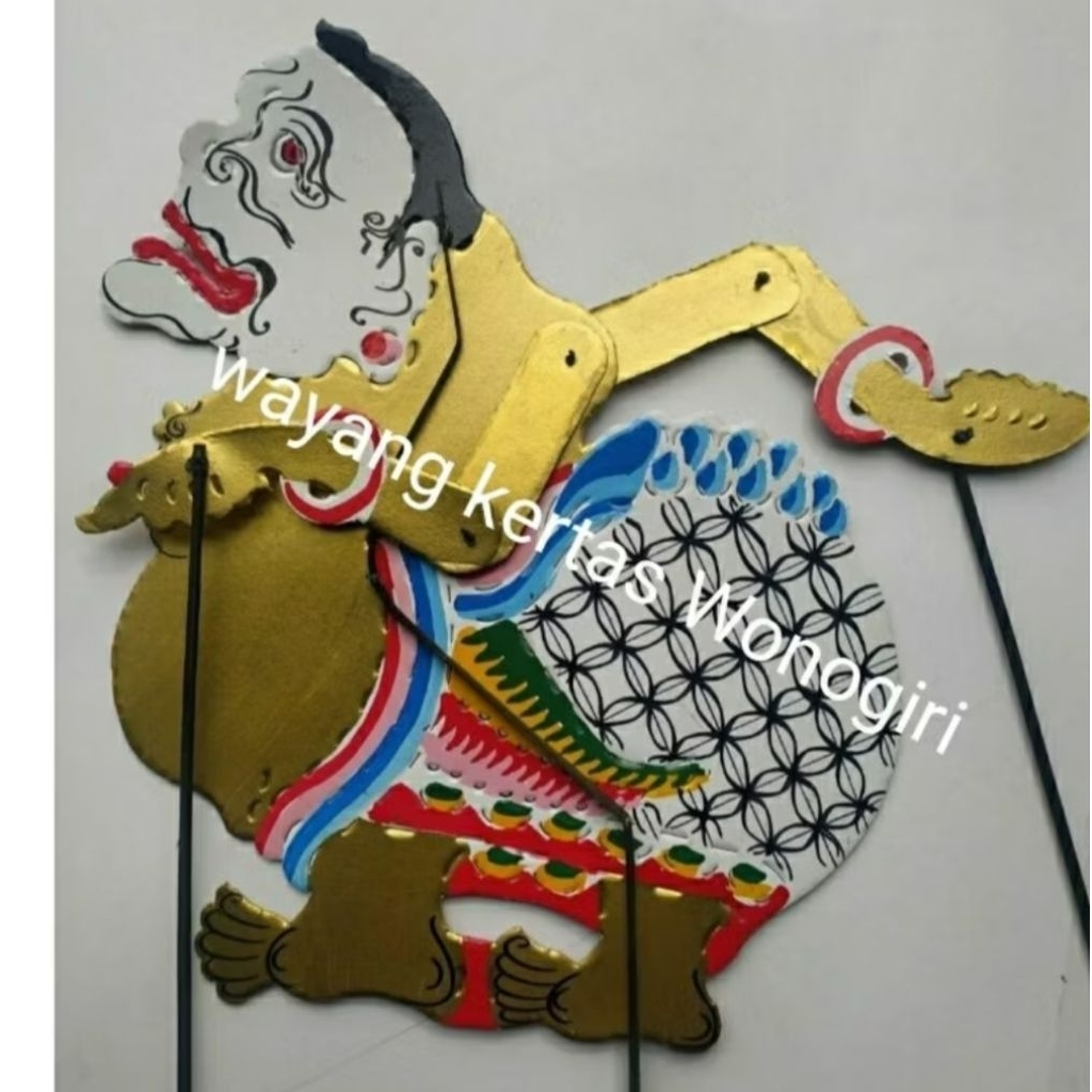 wayang kertas semar emas  40 cm mainan anak
