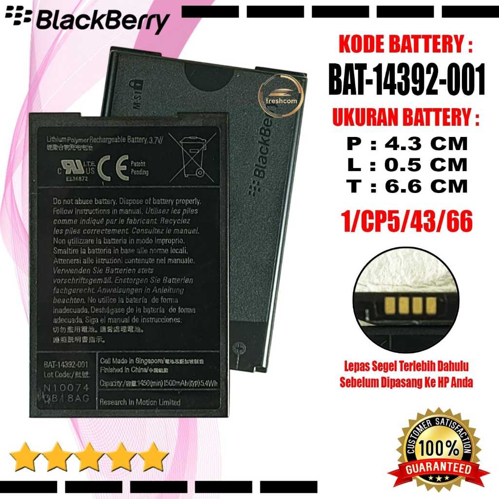 Baterai Original MS-1 / BAT-14392-001 Compatible Hp Blackberry BB Bold 9000 9700 9780 Onix